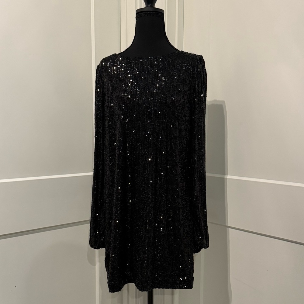 NWT Lilly Pulitzer Black Sequin Long Sleeve Romper - Nicoline - Picture 5 of 7